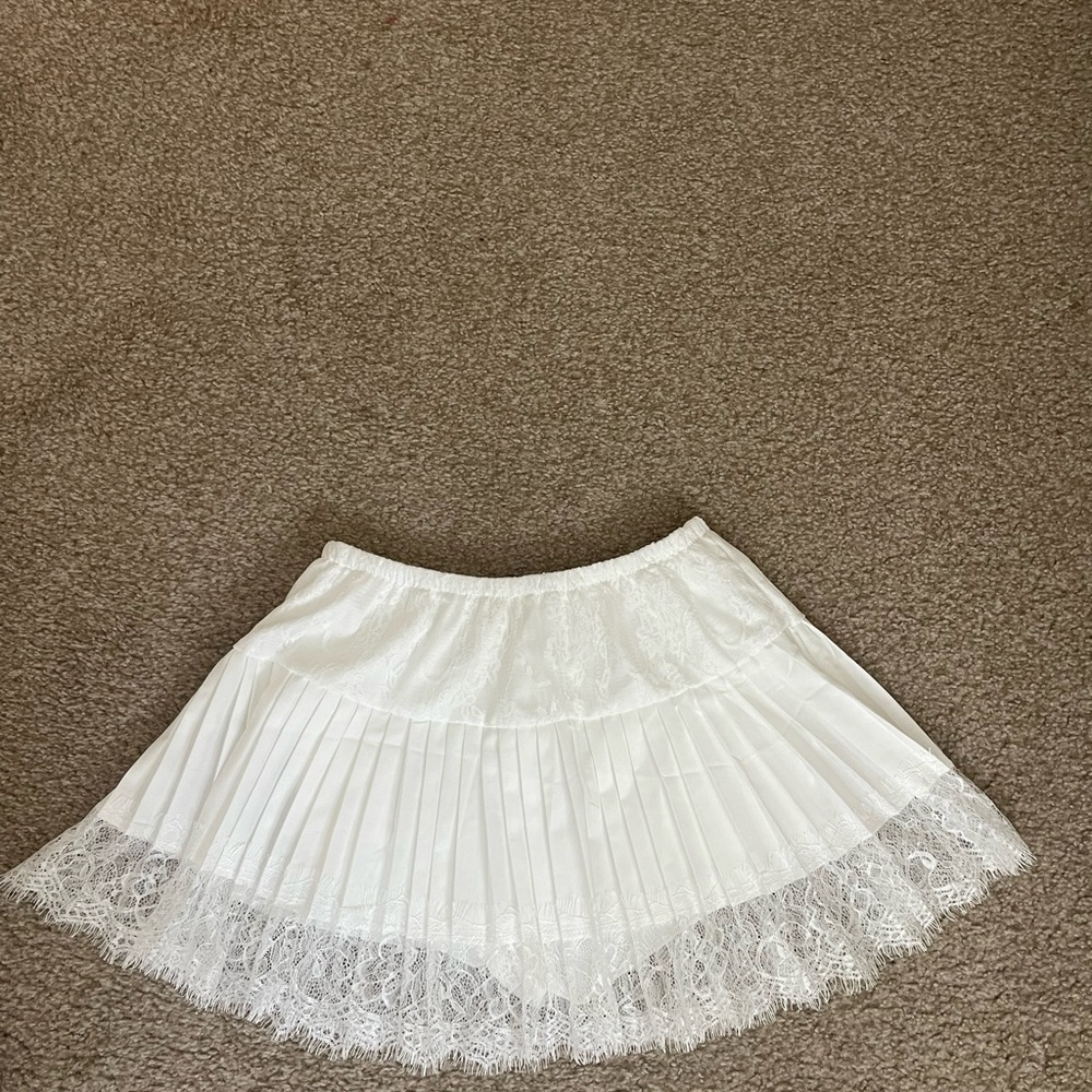SHEIN White Lace Mini Skirt